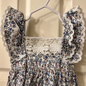 Floral Ruffled Bubble with Lace Details